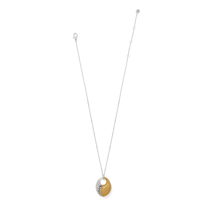 Inner Circle Oval Pendant Necklace - Silver-Gold