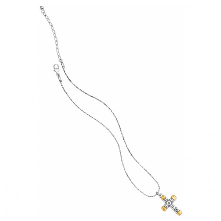 Venezia Cross Reversible Necklace - Silver-Gold