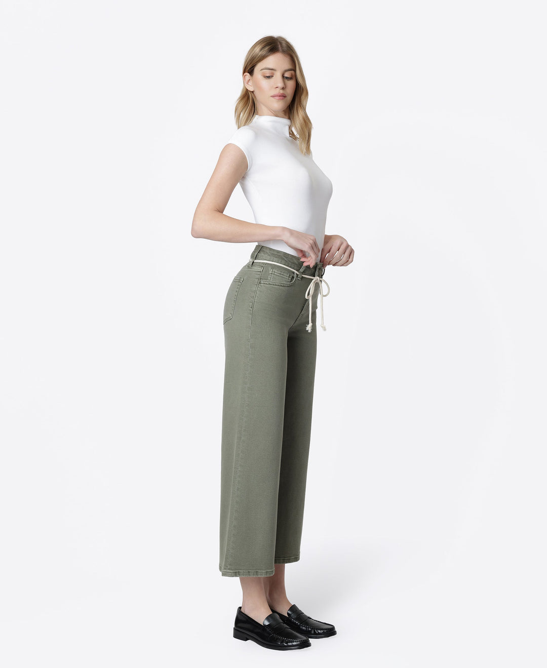 VERVET HR CROP WIDE LEG JEANS - SEA SPRAY - 27" INSEAM