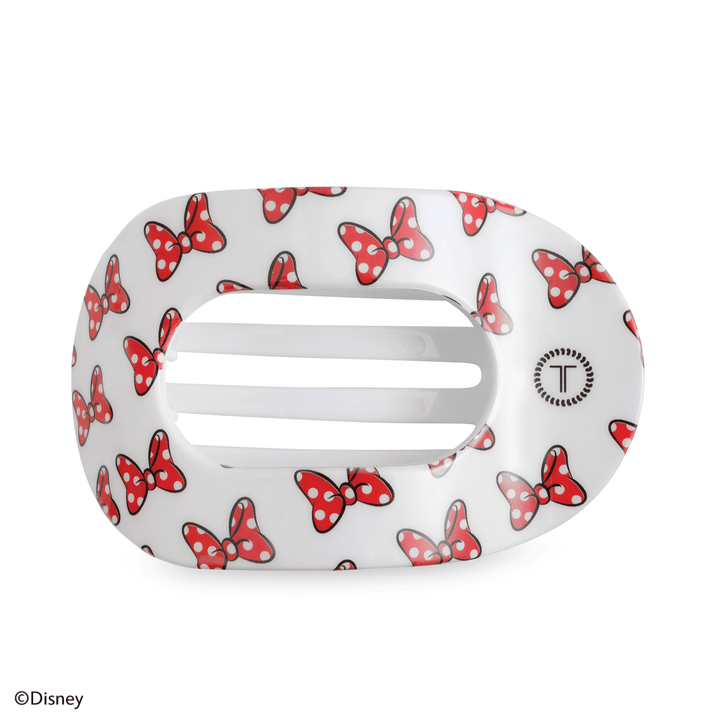 TELETIES LARGE FLAT ROUND HAIR CLIP - MINNIE MOUSE LOVES HER BOWS!