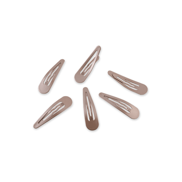 TELETIES 6CT SNAP HAIR CLIPS - TRULY TAUPE