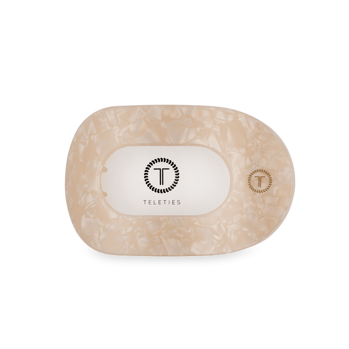 TELETIES SMALL FLAT ROUND HAIR CLIP - SOFT SURF