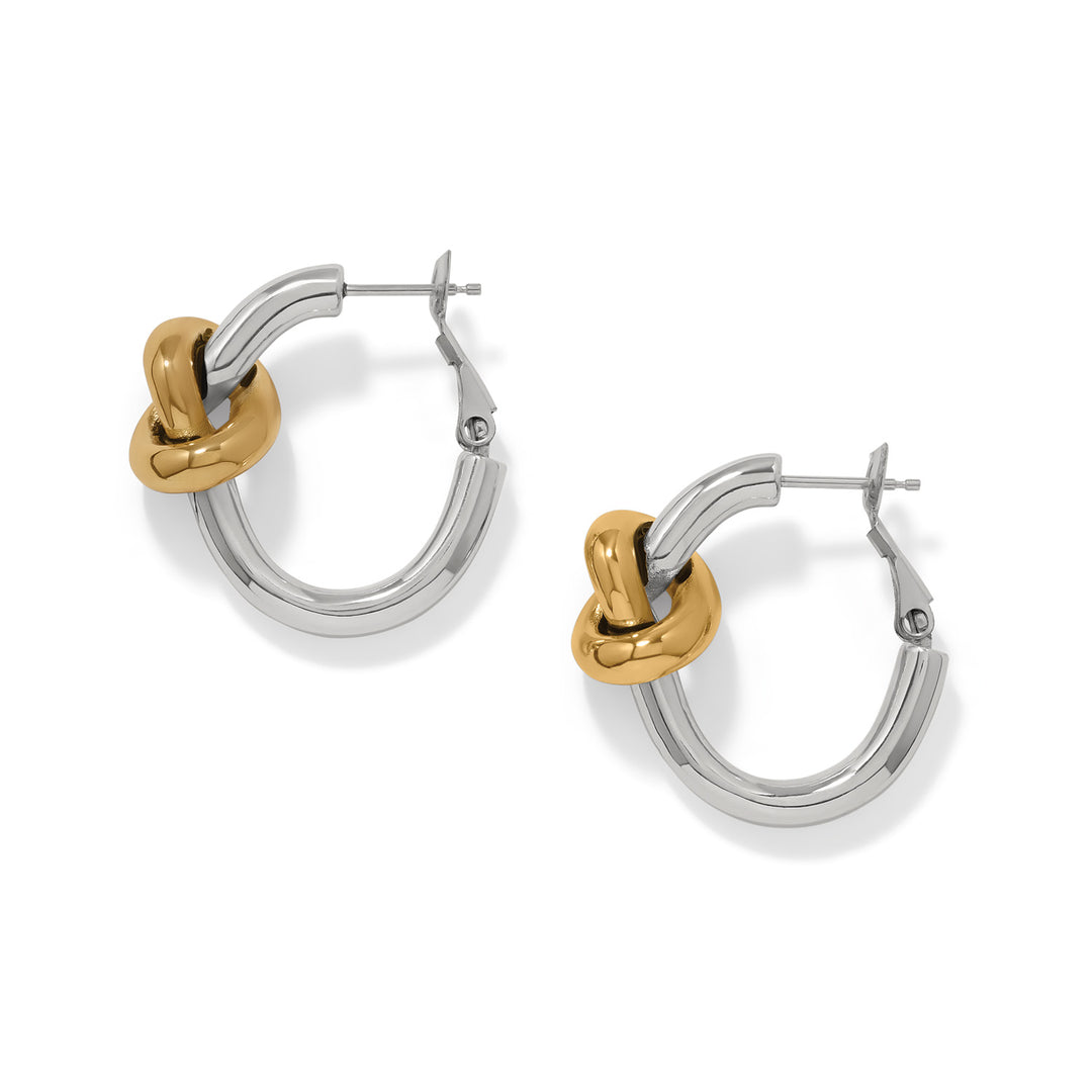 Interlok Single Knot Hoop Earrings - Silver-Gold