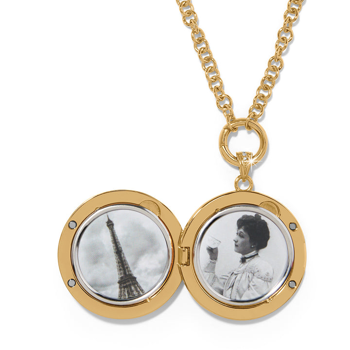 Reverie Hummingbird Locket Necklace - Gold/Multi