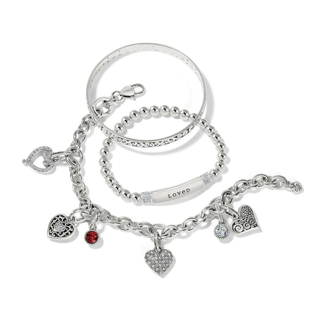 MERIDIAN PETITE LOVE STRETCH BRACELET - SILVER