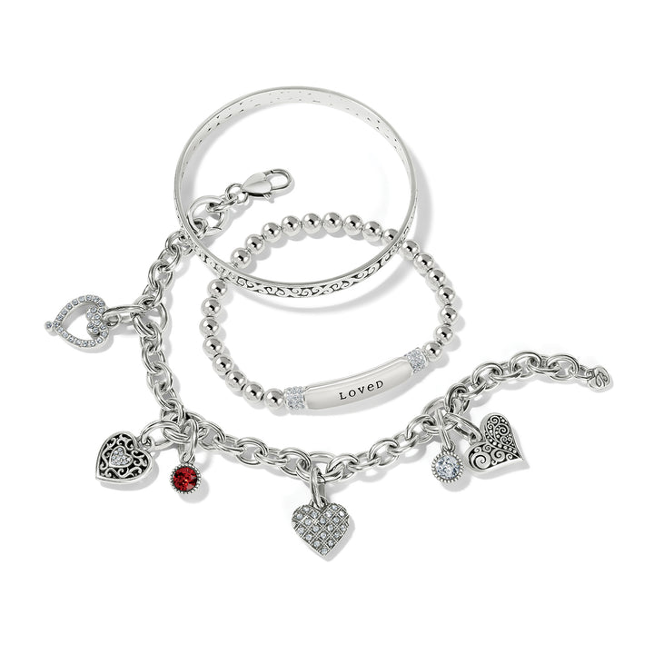 MERIDIAN PETITE LOVE STRETCH BRACELET - SILVER
