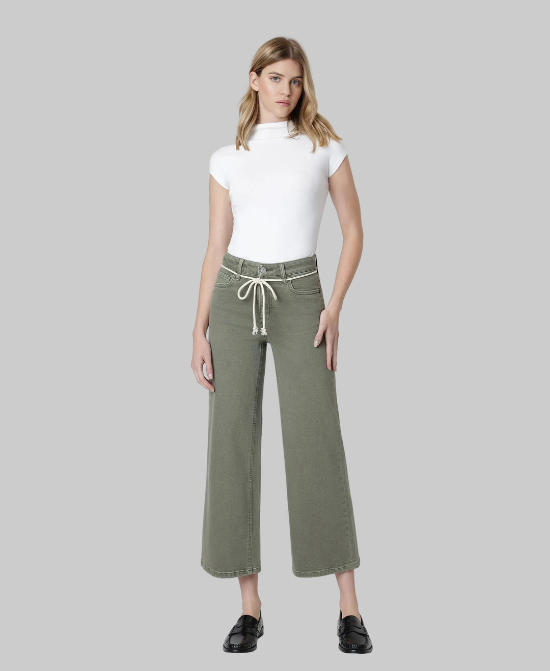 VERVET HR CROP WIDE LEG JEANS - SEA SPRAY - 27" INSEAM