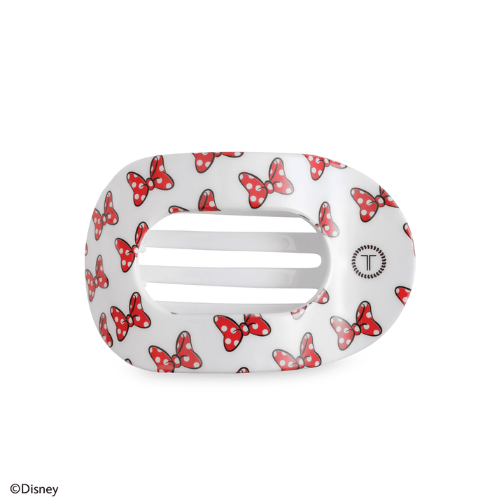 TELETIES MEDIUM FLAT ROUND HAIR CLIP - MINNIE MOUSE LOVES HER BOWS!