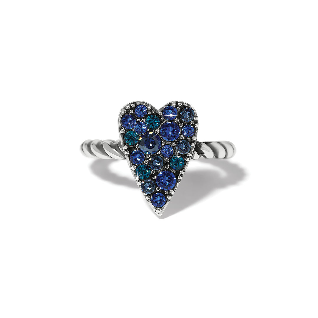 Love Messages B Love Ring - Silver-Blue - Size 7
