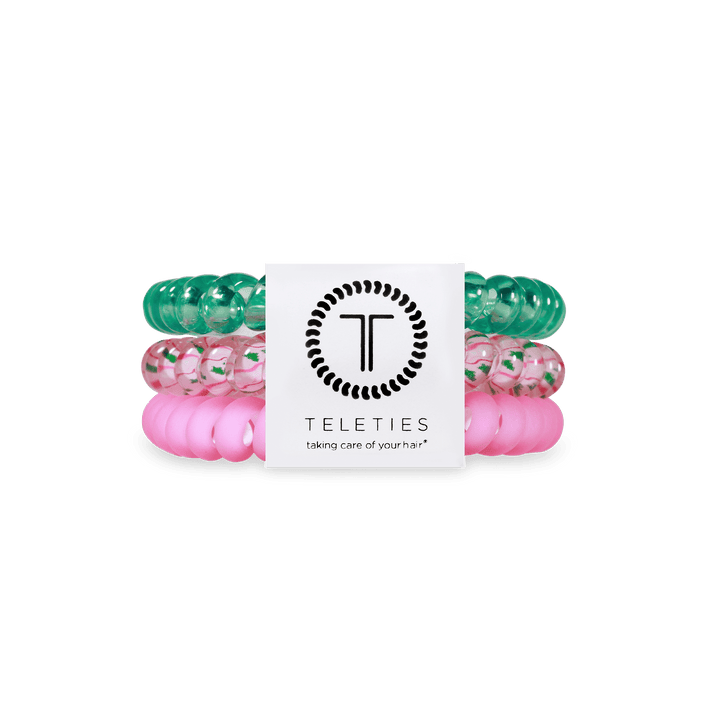 TELETIES SMALL HAIR TIES S/3 - MERRY PINKMAS