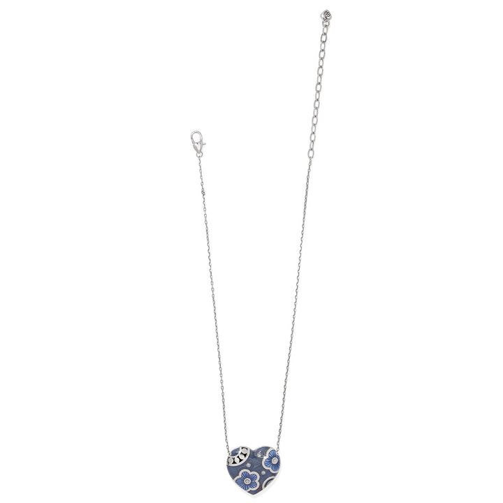 Flora Heart Reversible Necklace - Silver