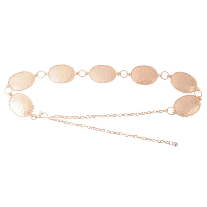 BRUSHED STAIN GOLD OVAL CHAIN BELT