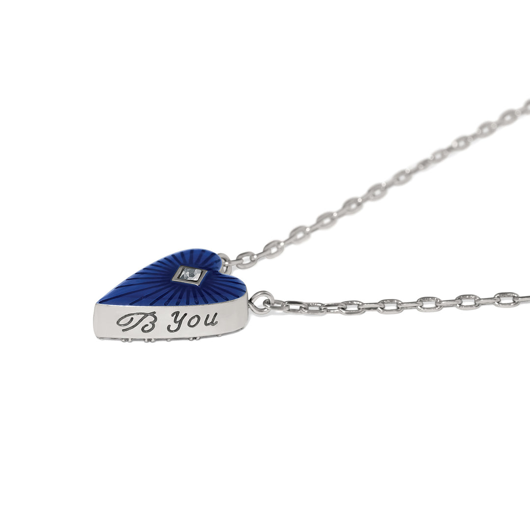 Love Messages B You Blue Necklace - Silver-Blue