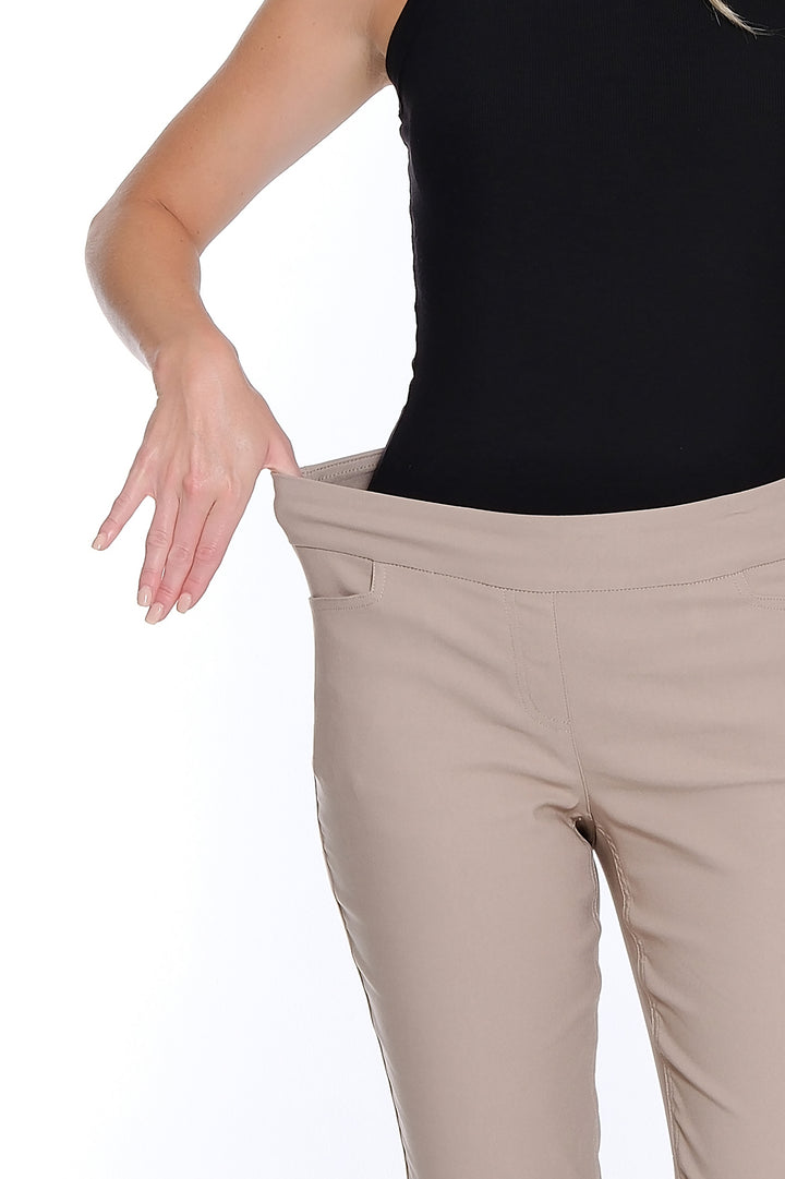 PULL ON TWILL ANKLE PANT W/FRONT & BACK POCKETS - STONE