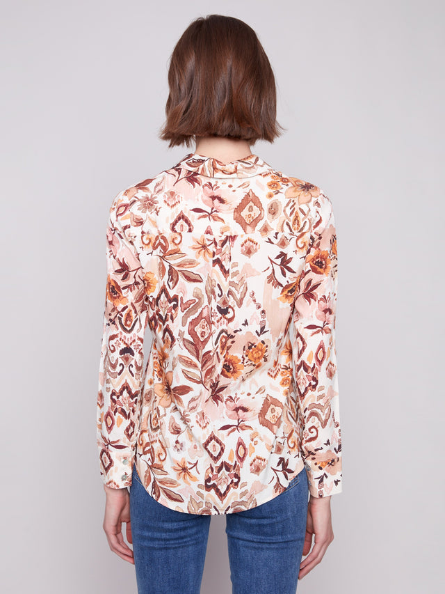 LONG SLEEVE BUTTON DOWN SHIRT - JACOBEAN