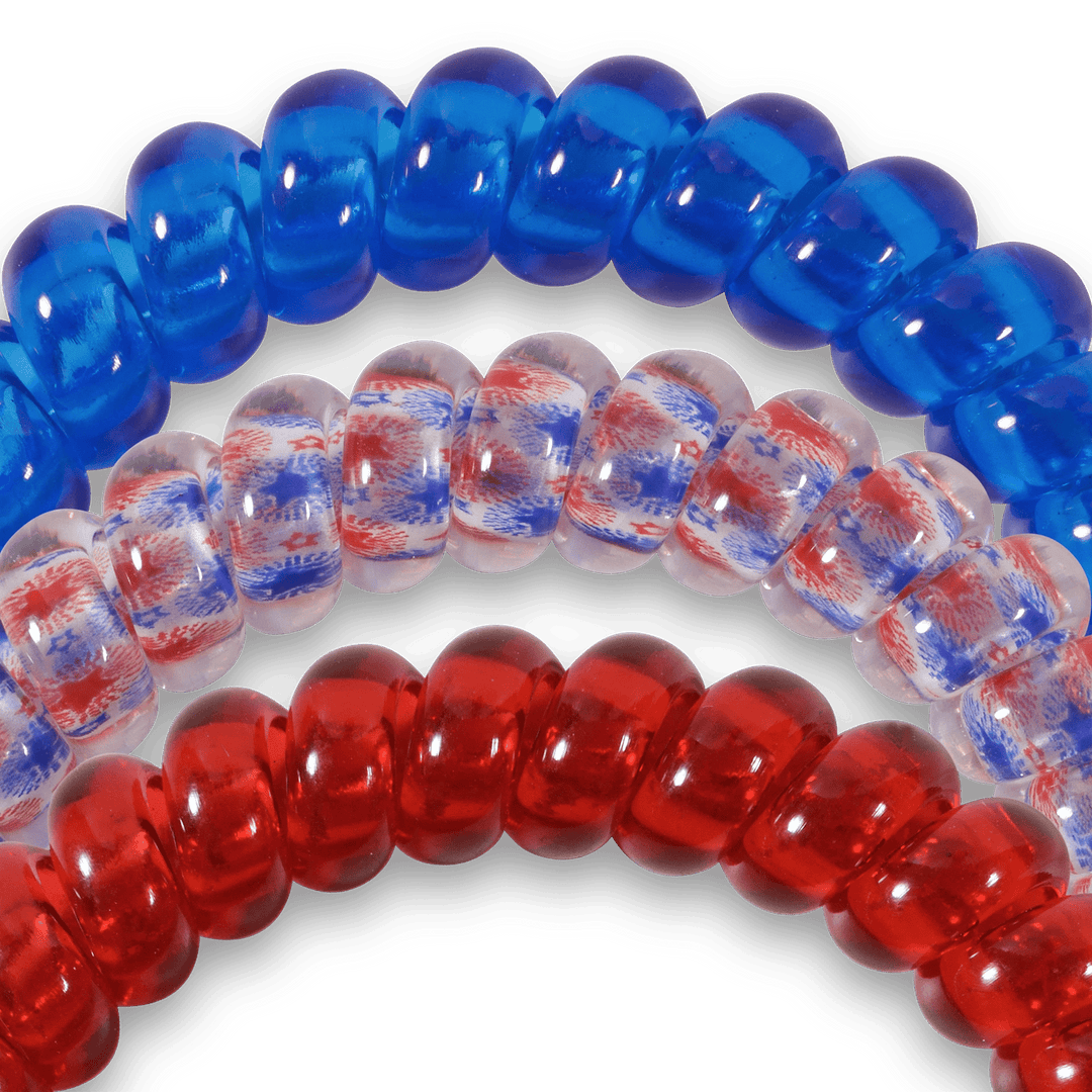 TELETIES SMALL HAIR TIES S/3 - PATRIOT POP