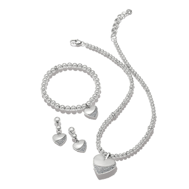 Meridian Petite Wave Heart Necklace - Silver