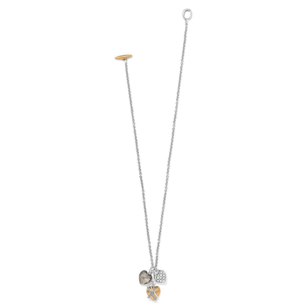 One Heart Toggle Necklace - Silver-Gold