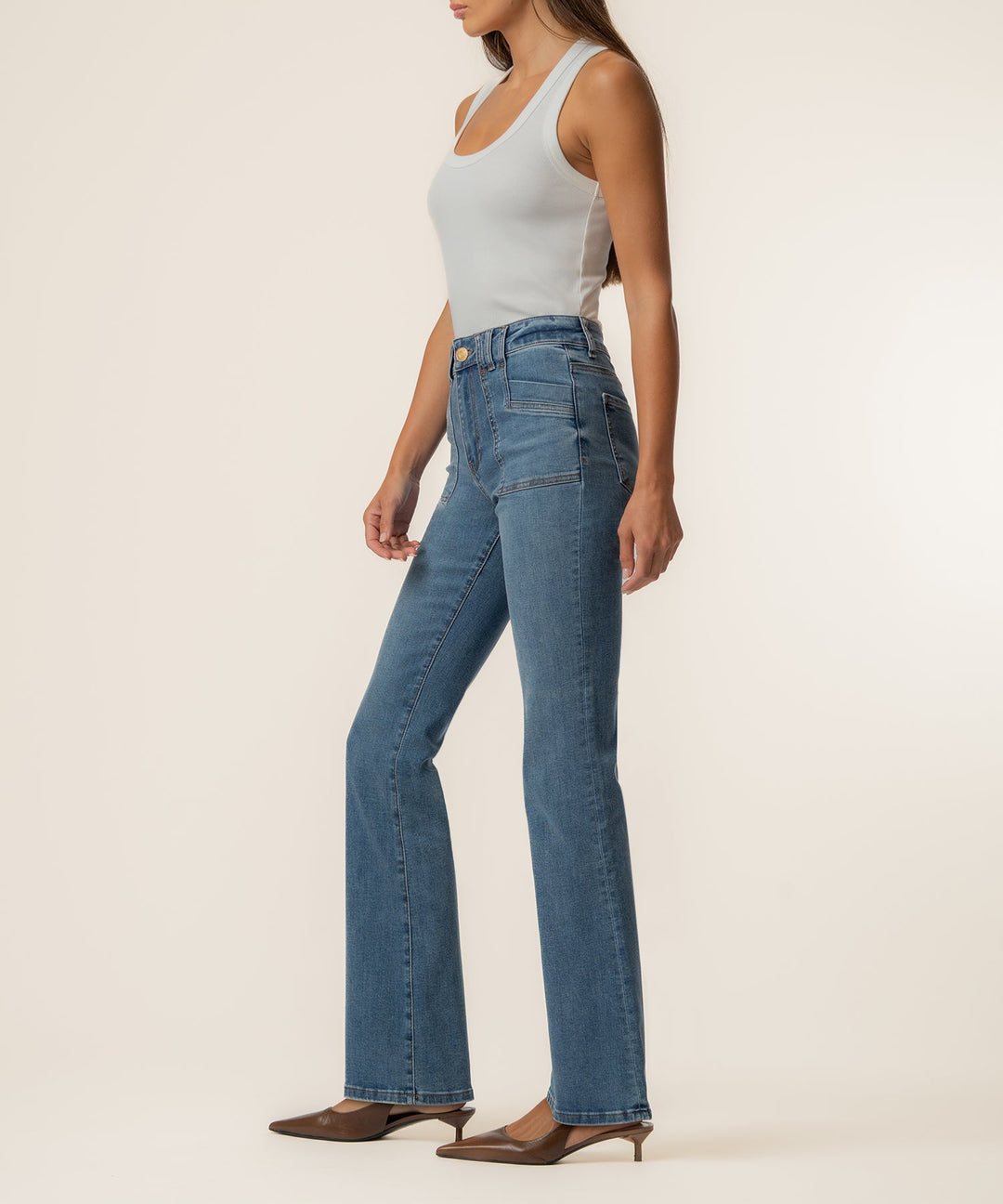 STELLA HIGH RISE FLARE CLEAN HEM - WISH - 30" INSEAM