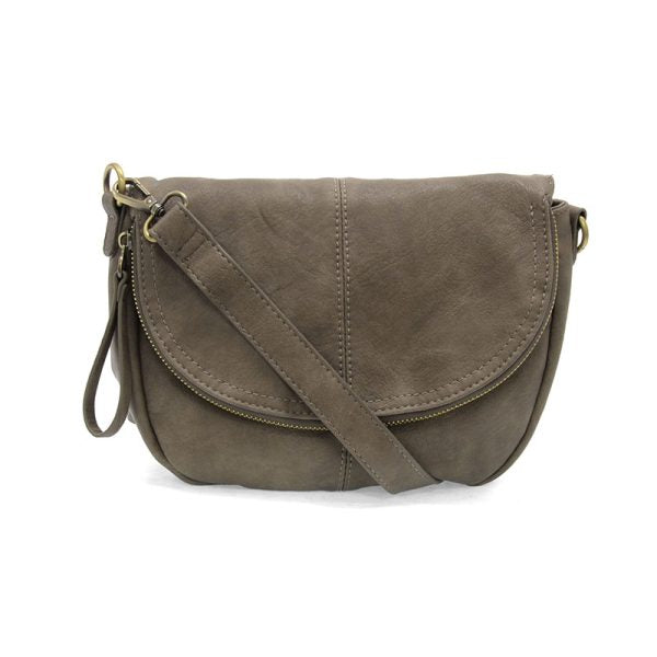 HELENE SMALL SADDLE CROSSBODY - DARK TAUPE