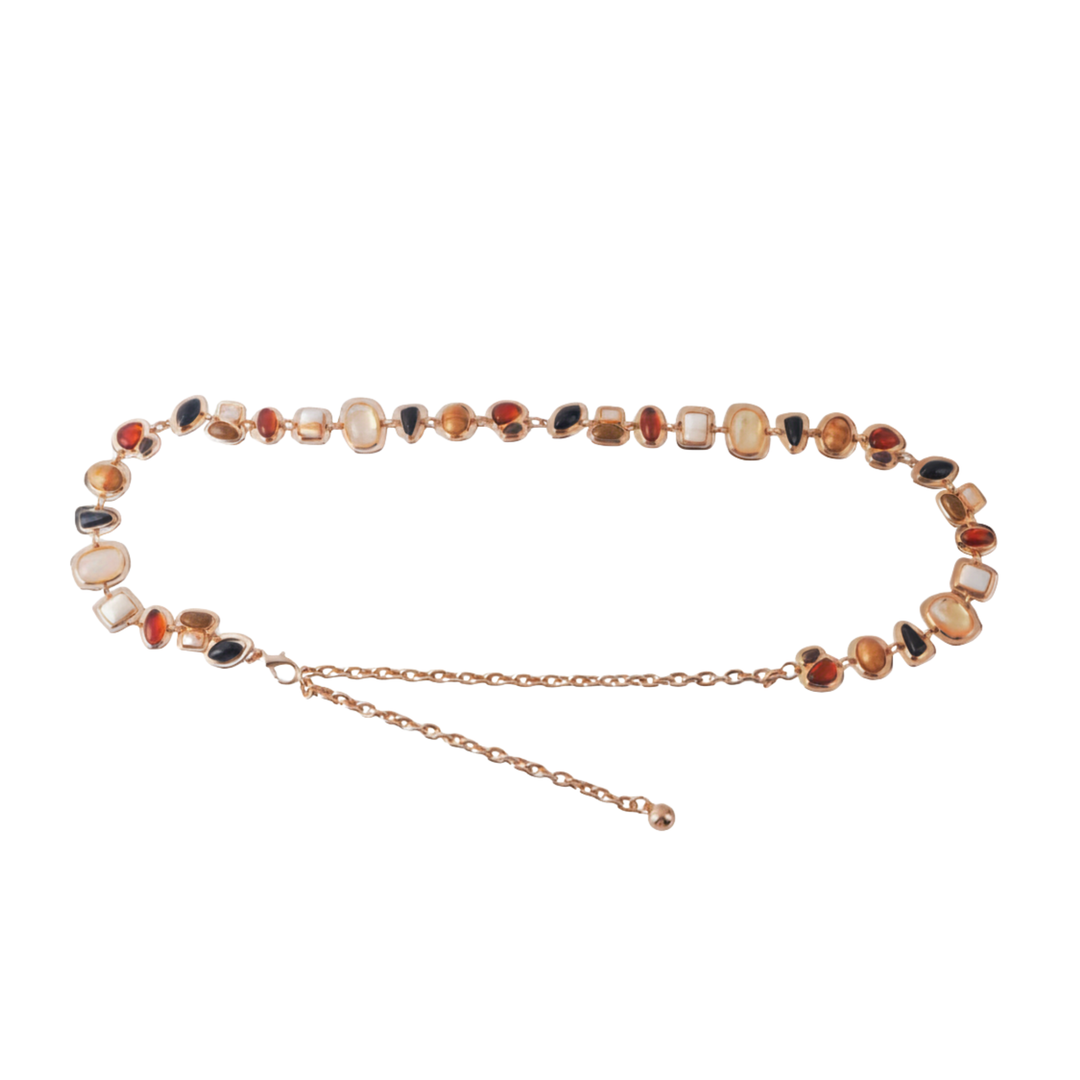 MULTICOLOR SEASIDE STONE CHAIN BELT