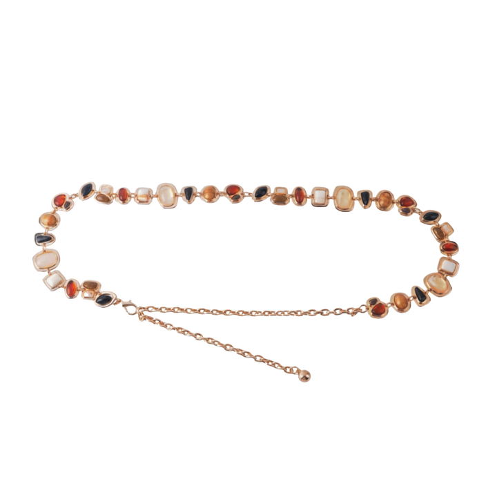 MULTICOLOR SEASIDE STONE CHAIN BELT