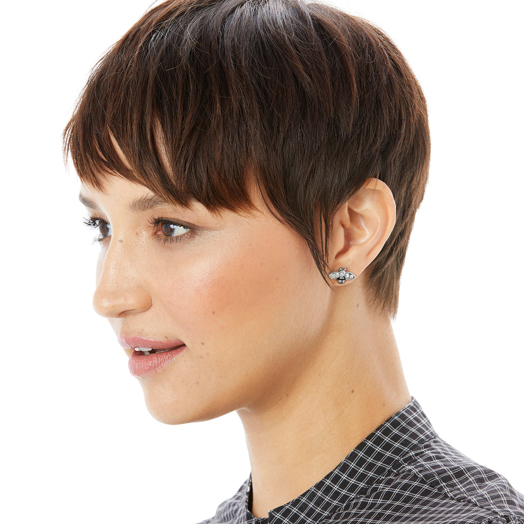 BEE BEAUTIFUL MINI POST EARRINGS - SILVER