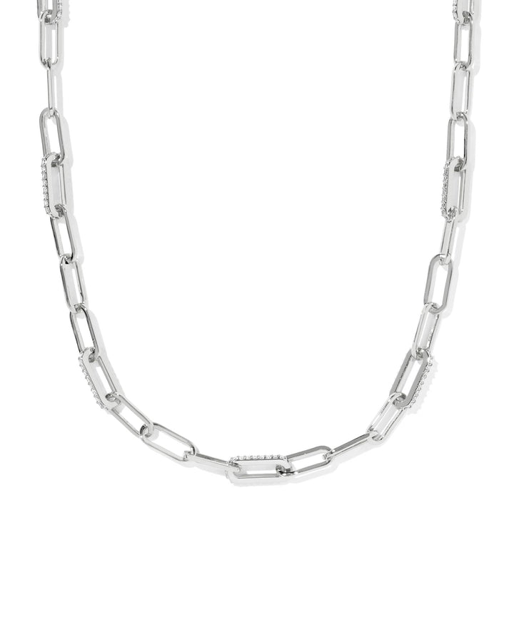 KENDRA SCOTT BELLA CHAIN NECKLACE - SILVER WHITE