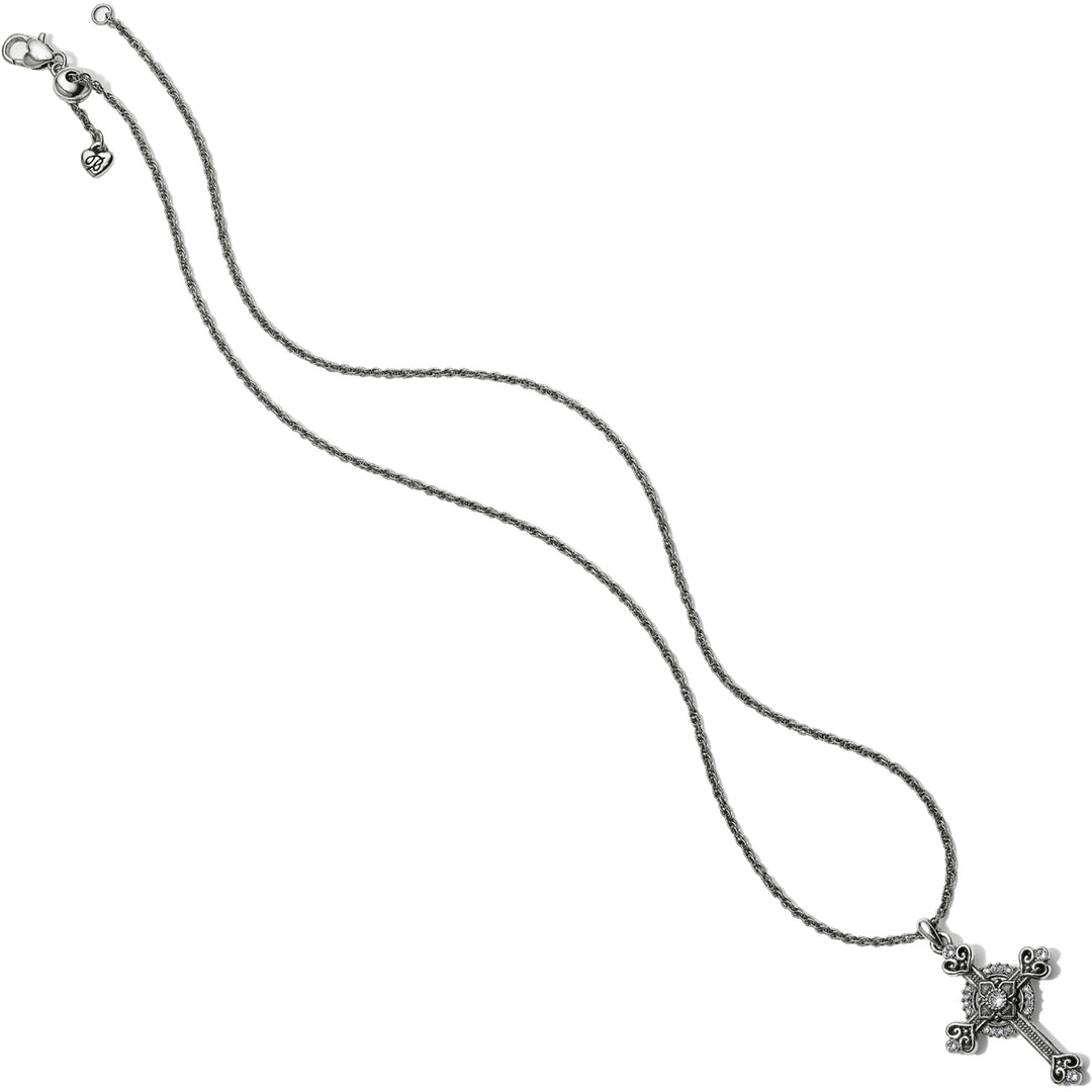 ALCAZAR HEART SMALL CROSS NECK - SILVER