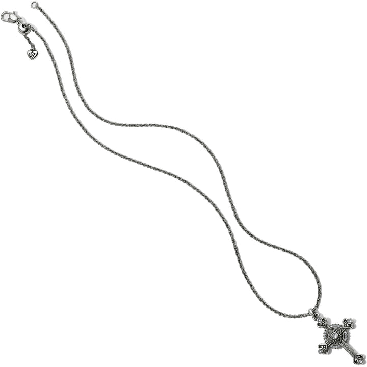 ALCAZAR HEART SMALL CROSS NECK - SILVER