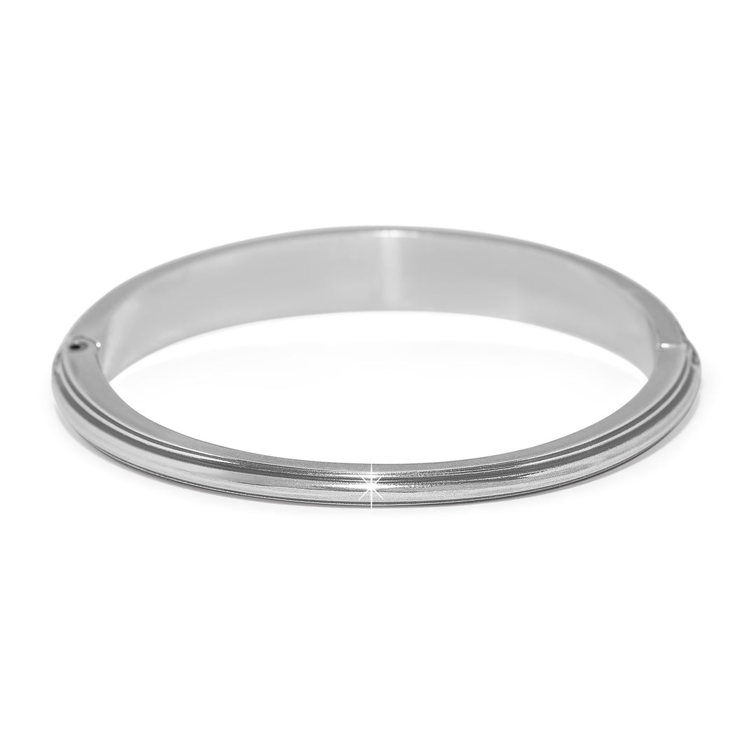 Ferrara Scala Hinged Bangle - Silver