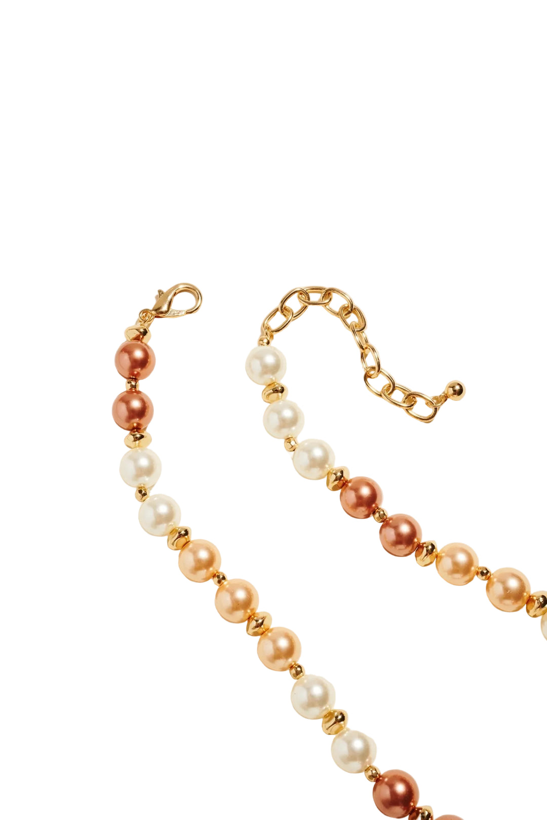 17" GRADATION COLORED BEAD NECKLACE - NATURAL