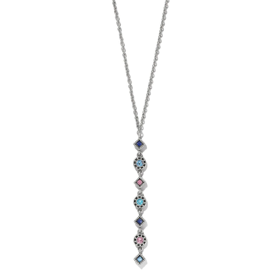 Halo Nova Drop Necklace - Silver-Multi