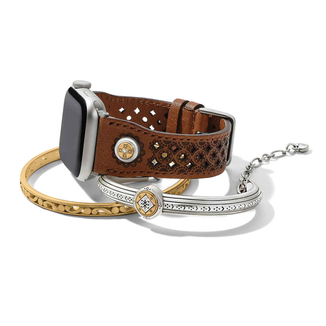 Mosaic Two Tone Watch Band - Luggage