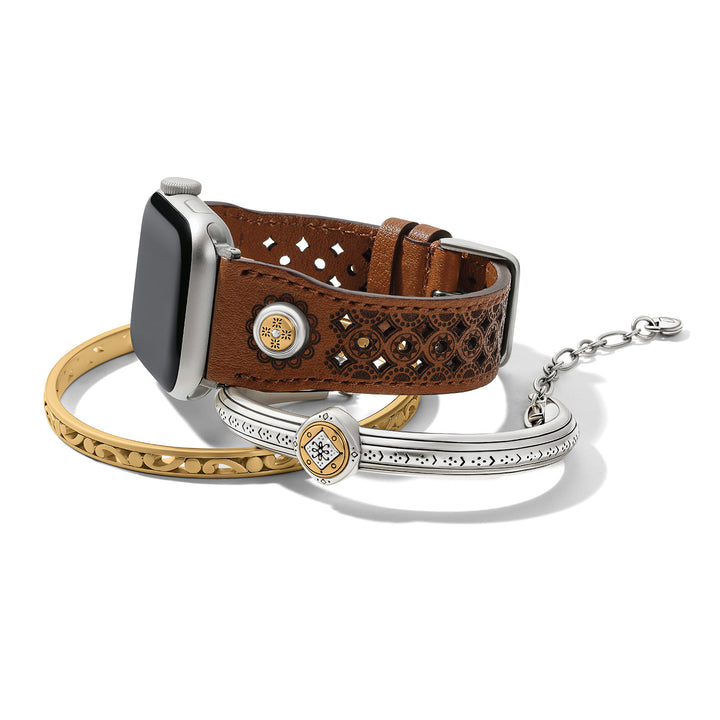 Mosaic Two Tone Watch Band - Luggage