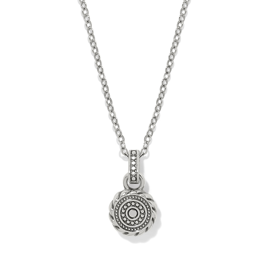Halo Gemma Petite Round Necklace - Silver-Tanzanite