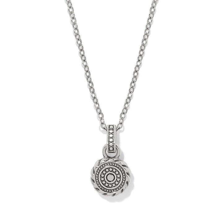 Halo Gemma Petite Round Necklace - Silver-Tanzanite