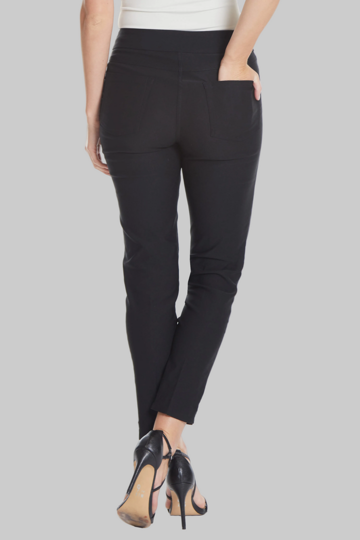 PETITE PULL ON ANKLE DRESS PANT W/ POCKETS - BLACK