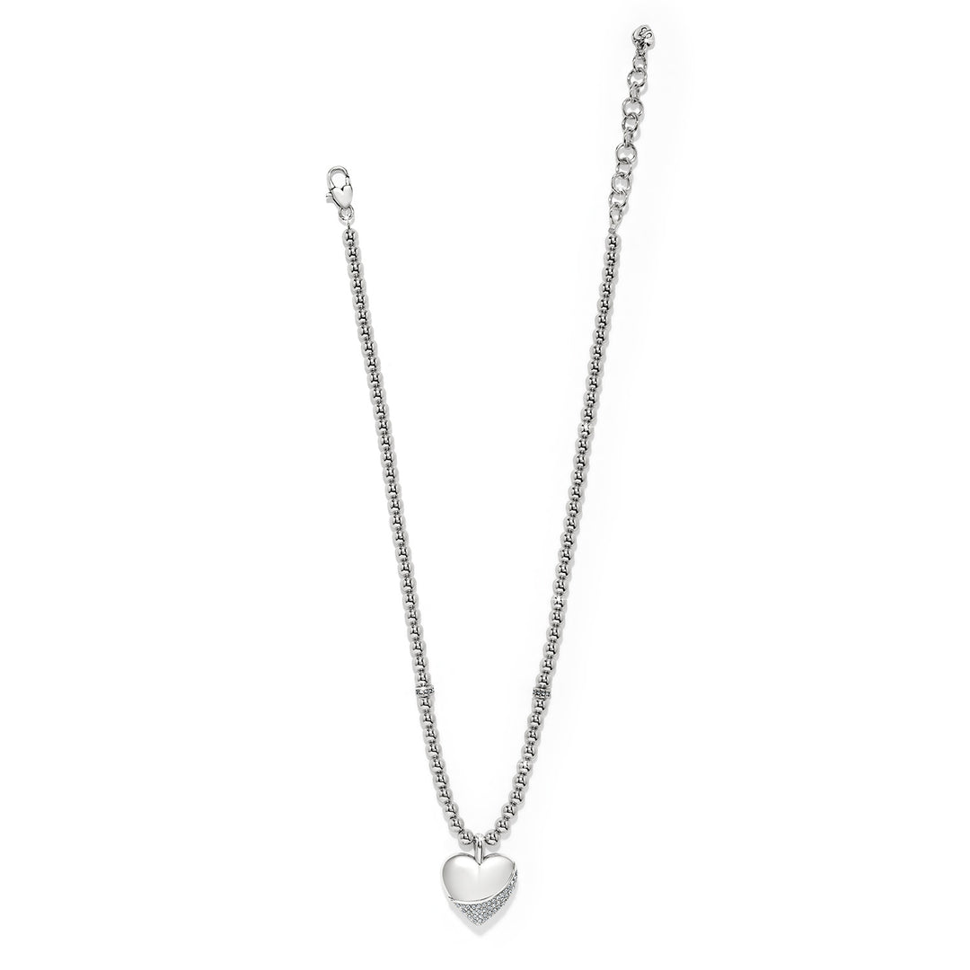 Meridian Petite Wave Heart Necklace - Silver