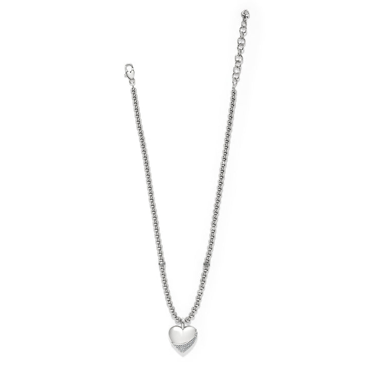 Meridian Petite Wave Heart Necklace - Silver