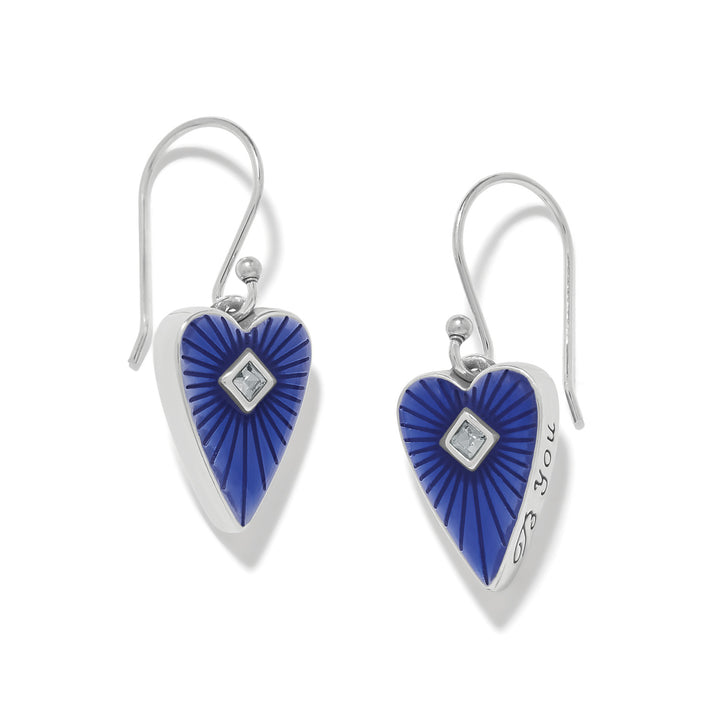 Love Messages B You French Wire Earrings - Silver-Blue
