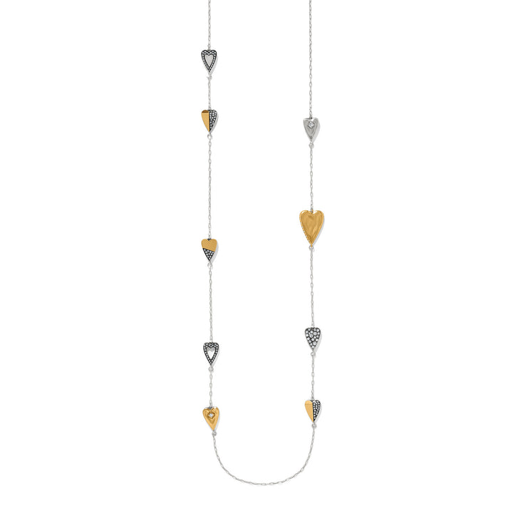 Love Message Higher Love Long Necklace - Silver-Gold