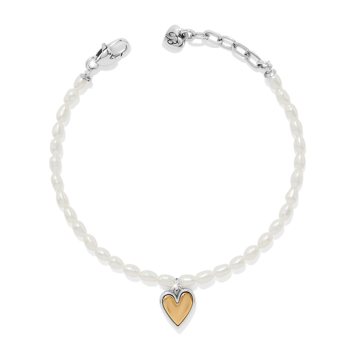 Cascade Embrace Pearl Heart Bracelet - Gold-Pearl
