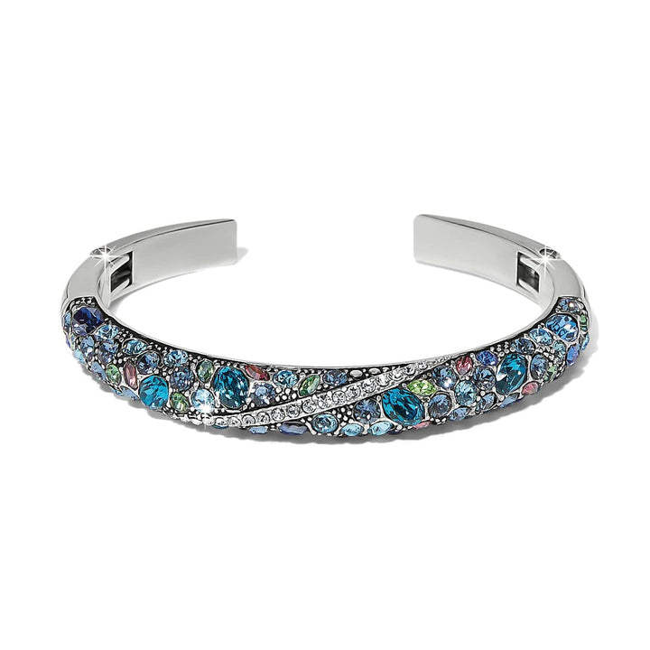 Trust Your Journey Double Hinged Bangle - Silver-Blues