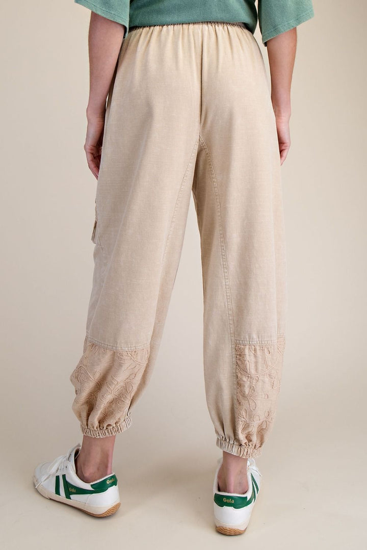 WASHED CARGO TWILL PANTS - KHAKI