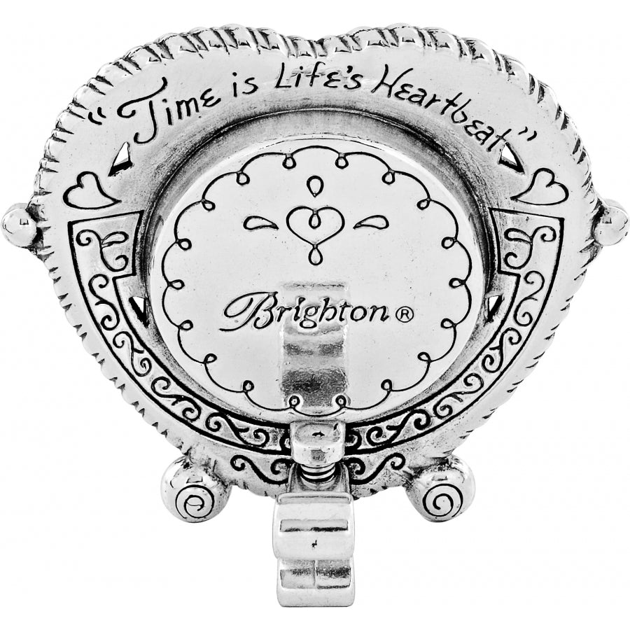 HEARTBEAT IN TIME  CLOCK - SILVER-BRASS