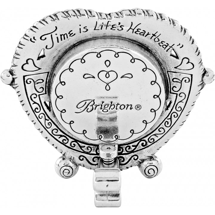 HEARTBEAT IN TIME  CLOCK - SILVER-BRASS