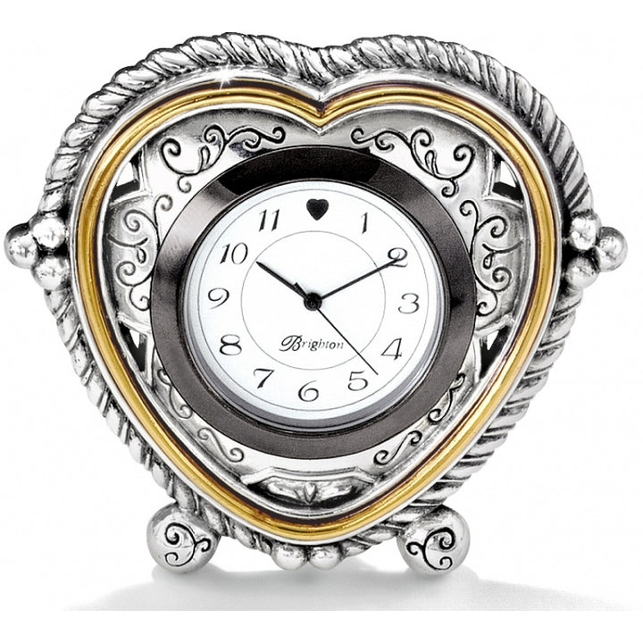 HEARTBEAT IN TIME  CLOCK - SILVER-BRASS