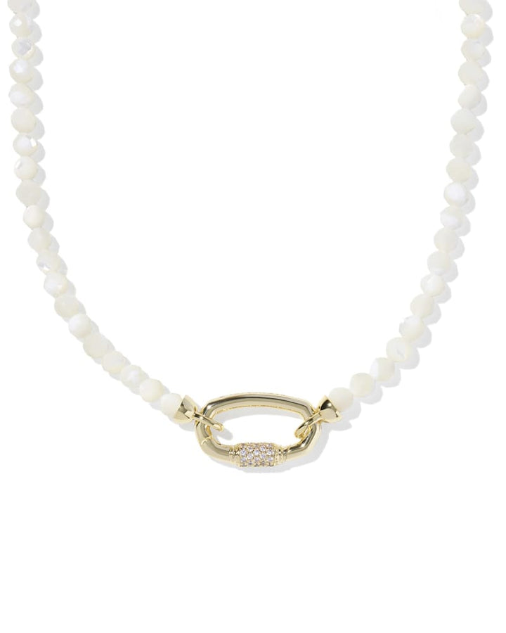KENDRA SCOTT EMERY BEADED STRAND NECKLACE - GOLD IVORY MOP