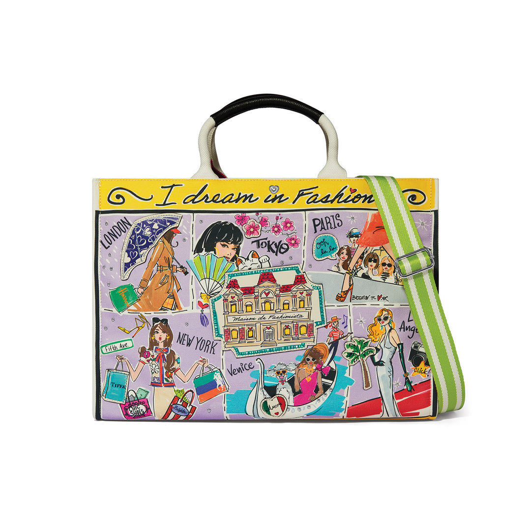 Fashionista Wanderlust Large Cavas Tote - Multi